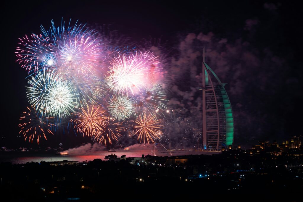 Fuochi d'artificio negli Emirati Arabi