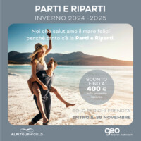 Prenota una vacanza firmata Alpitour World per avere uno sconto fino a 400 € sulla successiva! Scopri tutti i dettagli della promo valida fino al 30 novembre in Agenzia Viaggi. Tornare da un viaggio non è mai stato così bello!