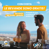 Parti per gli Emirati, il pacchetto bevande My Drinks è gratuito! Ti aspettiamo in Agenzia per prenotare entro il 30/10 la tua crociera Costa tra mare e deserto, città futuristiche e arte millenaria.