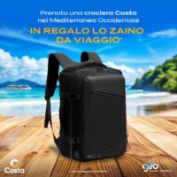 Prenota entro il 12 ottobre una crociera Costa nel Mediterraneo Occidentale: per te in omaggio un esclusivo zaino da viaggio! Ti aspettiamo in Agenzia per tutti i dettagli!