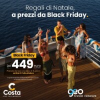 Vieni in Agenzia entro il 2 dicembre e regalati un viaggio in crociera! Con Costa parti alla scoperta del mondo a prezzi da Black Friday! Approfittane subito, sono disponibili itinerari con Sea Destinations negli Emirati Arabi, ai Caraibi e nel Mediterraneo, da novembre 2024 a giugno 2025. Ti aspettiamo per tutti i dettagli!