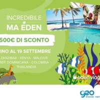 Comincia a sognare una di queste meravigliose destinazioni esotiche: Thailandia, Maldive, Zanzibar, Kenya, Repubblica Dominicana e Colombia… Se prenoti entro il 19 settembre una vacanza Eden Viaggi, hai uno sconto di 500 € a camera! Ti aspettiamo in Agenzia per tutti i dettagli.